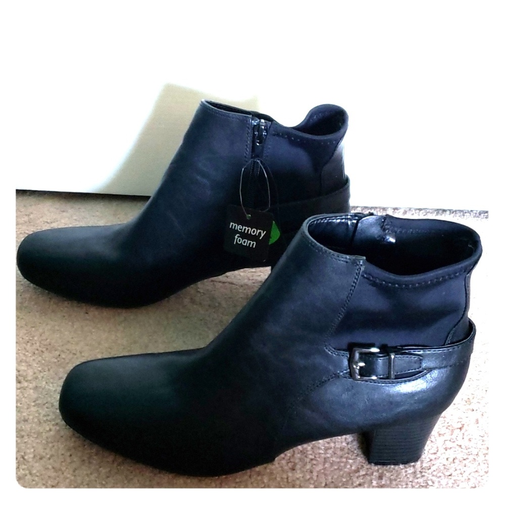 Black memory foam booties